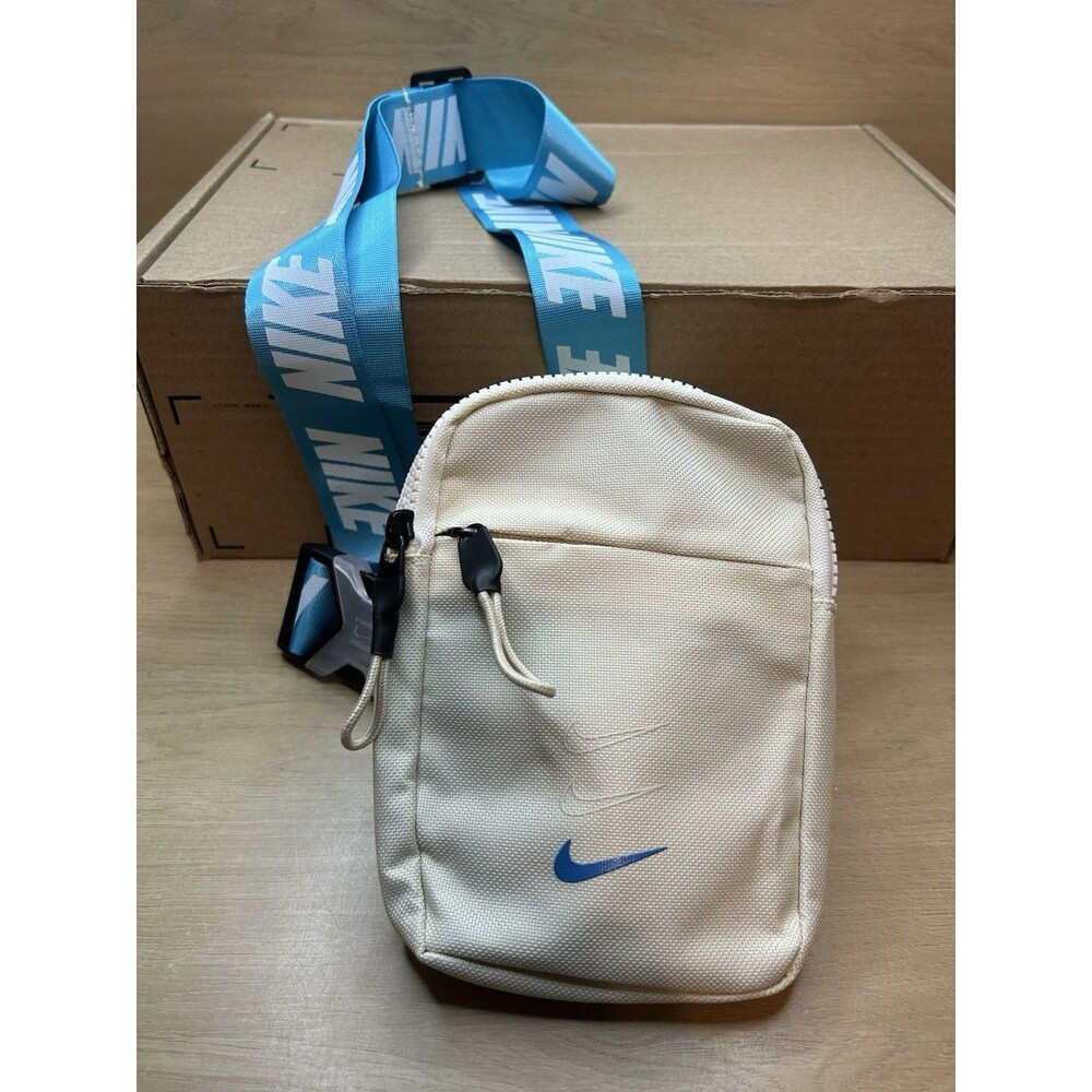 Nike White & Blue Unisex Shoulder Crossody Bag 7”x5”